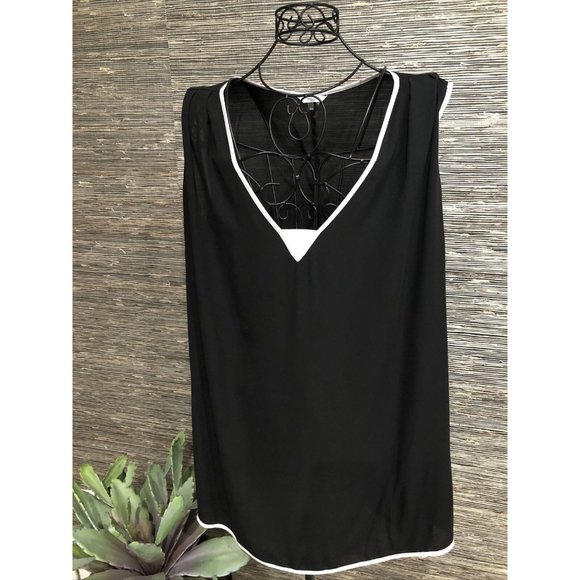 2X Plus Black Top Blouse Sleeveless Milano #95 - Picture 1 of 5